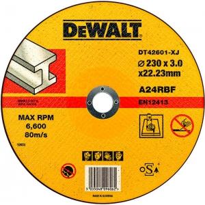 Круг отрезной по металлу для УШМ, 230х22,2x3 мм, тип 1 (плоский), DEWALT, DT 42601