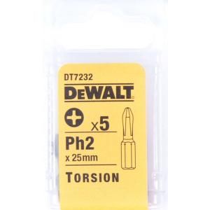 Бита Torsion для шурупов со шлицем Philips, Ph2 x 25 мм, 5 шт., DEWALT, DT 7232