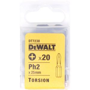 Бита Torsion для шурупов со шлицем Philips, Ph2 x 25 мм, 20 шт., DEWALT, DT 7238