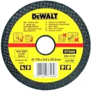 Диск отрезной 115х22 2х2 5 мм прямой, DEWALT, DT 3400