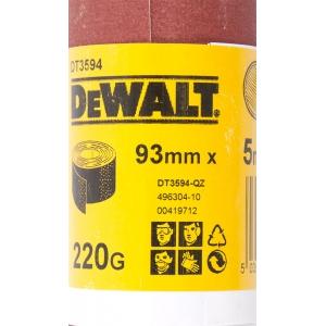 Шлифлист в рулонах для виброшлифмашин, 93 мм х 5 м, 220G, DEWALT, DT 3594