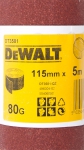 Шлифлист в рулонах для виброшлифмашин, 115 мм х 5 м, 80G, DEWALT, DT 3581