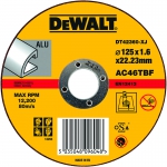 Круг отрезной по алюминию для УШМ 125x22,2x1,6 мм, тип 1 (плоский), DEWALT, DT 42360