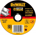 Круг отрезной по металлу для УШМ, 125x22,2x1,6 мм,EXTREME, тип 1 (плоский), DEWALT, DT 43301